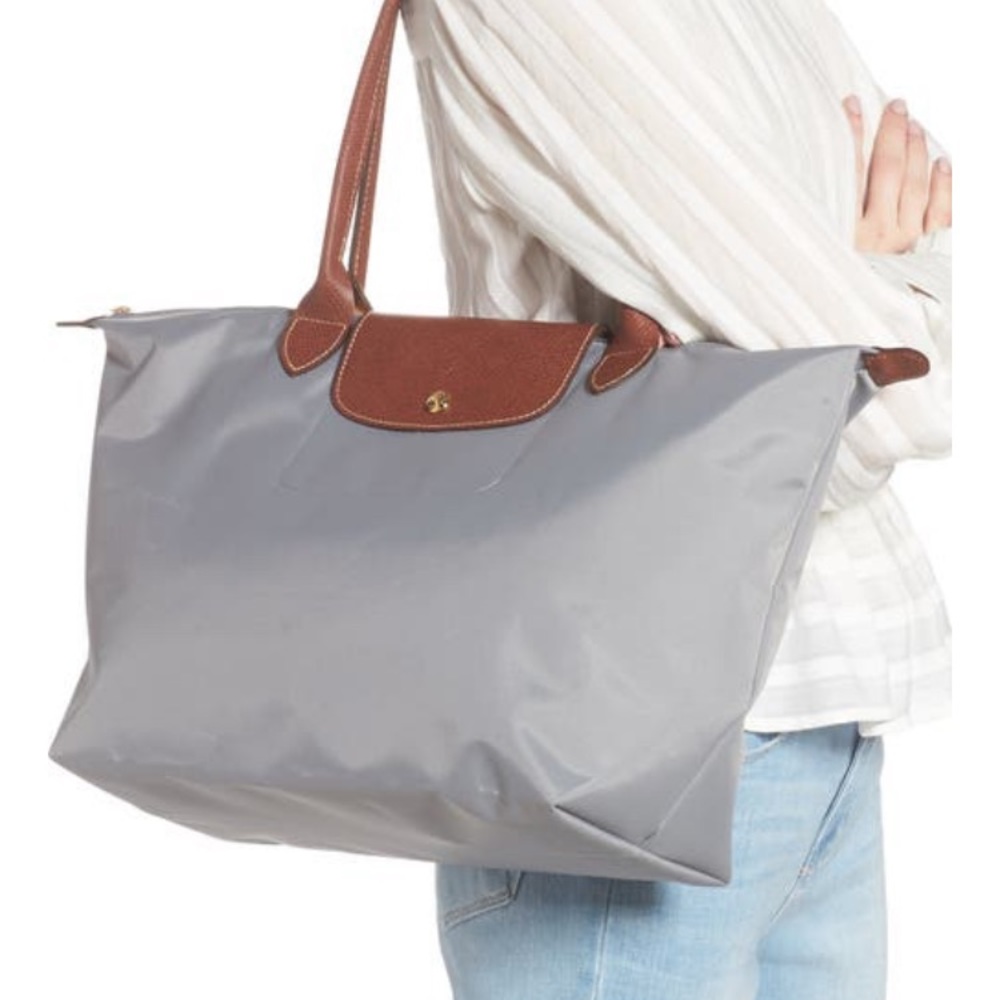 Longchamp le pliage grey large shoulder tote